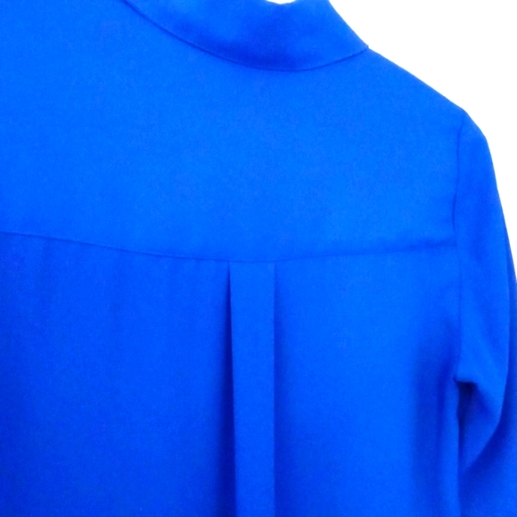 EXPRESS Portofino Women's Cerulean Blue Long Sleeve Button Down Shirt Small - Picture 10 of 11